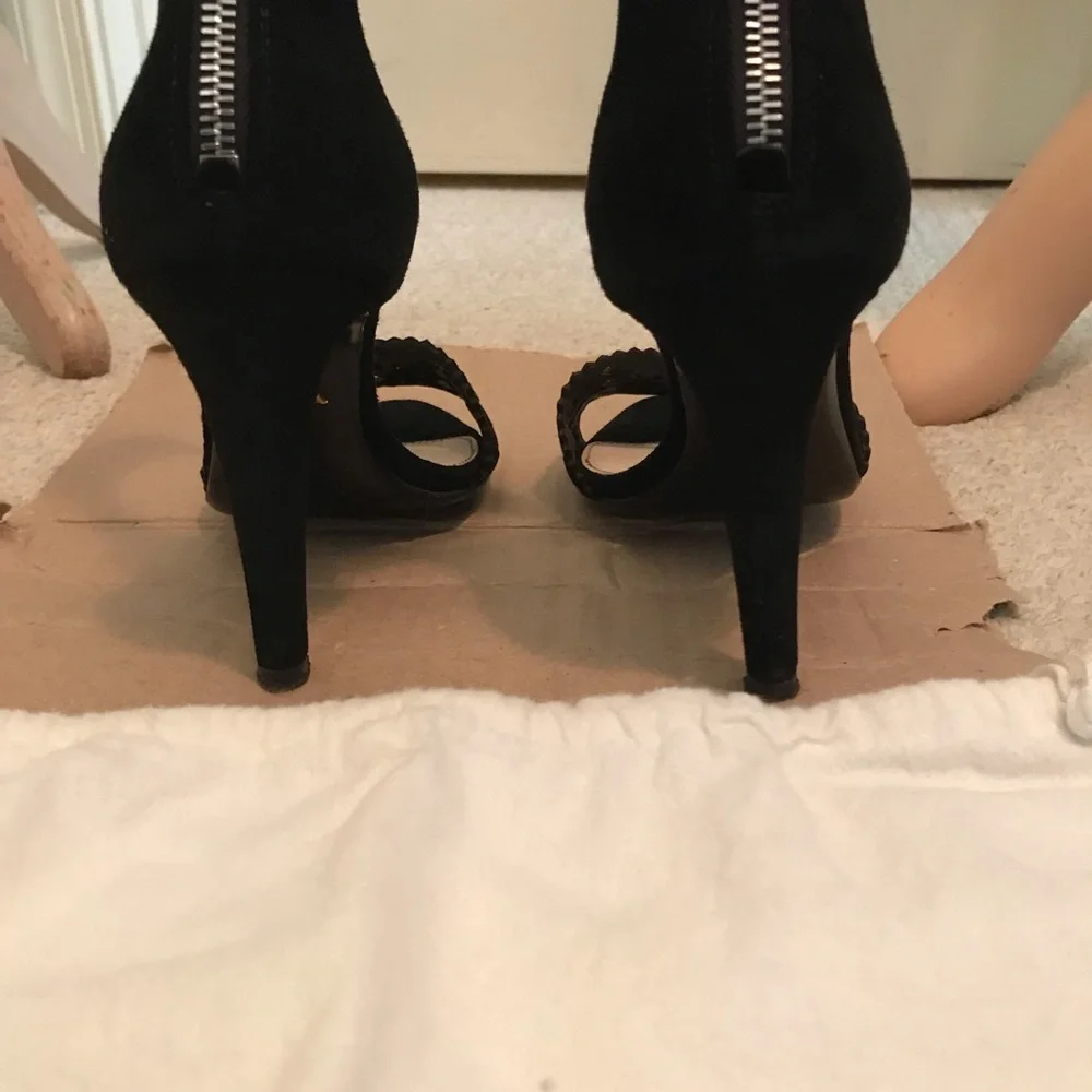 Prada suede pumps with cutouts 8 black $1140 gently worn cruise only - Picture 12 of 14